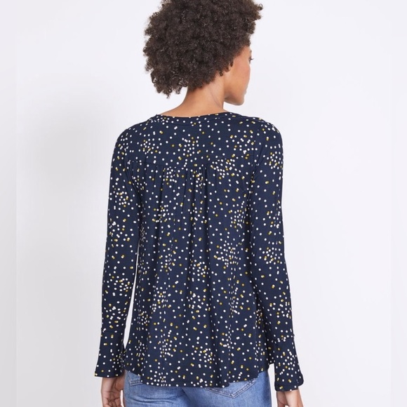 Boden Navy and White Polka Dot Blouse Jersey Material - Picture 8 of 8